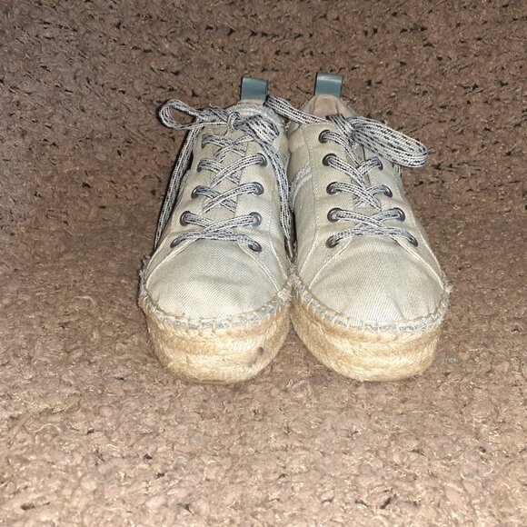 SAM EDELMAN-Carleigh Blue Chambray Denim Lace Up Espadrilles-Sz 8-Excellent - Picture 3 of 7